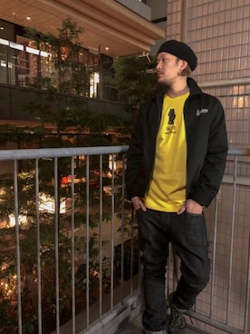 「Subciety（サブサエティ）のアイテム（ブルゾン）」を使った、Mt'（ミット）さん（メンズ・178cm）の冬コーディネート