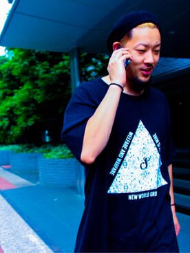 「Subciety（サブサエティ）のアイテム（ハンチング/ベレー帽）」を使った、Mt'（ミット）さん（メンズ・178cm）の春コーディネート