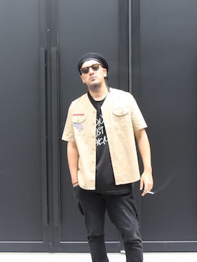 「Subciety（サブサエティ）のアイテム（ハンチング/ベレー帽）」を使った、Mt'（ミット）さん（メンズ・178cm）の夏コーディネート