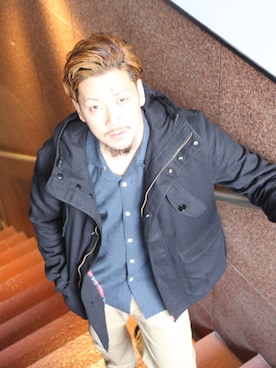 「ストリートカジュアル」｜「アイテム（マウンテンパーカー）」を使った、Mt'（ミット）さん（メンズ・178cm）の冬コーディネート