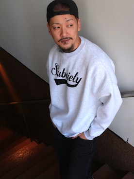 「Subciety（サブサエティ）のアイテム（スウェット）」を使った、Mt'（ミット）さん（メンズ・178cm）の春コーディネート