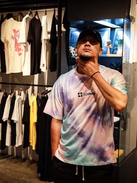 「Subciety（サブサエティ）のアイテム（キャップ）」を使った、Mt'（ミット）さん（メンズ・178cm）の夏コーディネート