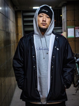 「Subciety（サブサエティ）のアイテム（ジャケット/アウター）」を使った、Mt'（ミット）さん（メンズ・178cm）の秋コーディネート