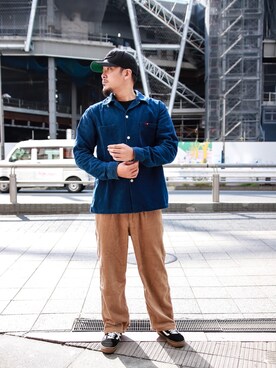 「Subciety（サブサエティ）のアイテム（キャップ）」を使った、Mt'（ミット）さん（メンズ・178cm）の秋コーディネート