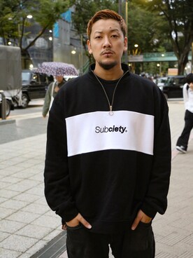 「Subciety（サブサエティ）のアイテム（スウェット）」を使った、Mt'（ミット）さん（メンズ・178cm）の秋コーディネート