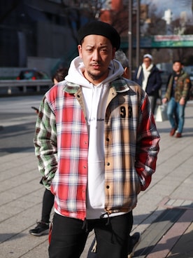 「アイテム（ブルゾン）」を使った、Mt'（ミット）さん（メンズ・178cm・30代）の冬コーディネート