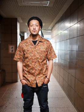 「Subciety（サブサエティ）のアイテム（ハンチング/ベレー帽）」を使った、Mt'（ミット）さん（メンズ・178cm）の夏コーディネート