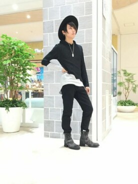 「semantic design（セマンティックデザイン）のアイテム（ブーツ）」を使った、ハーバーさん（メンズ・175cm）の秋コーディネート