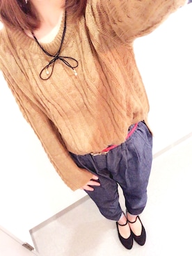 「Green Parks fuuwa（グリーンパークスフーワ）のアイテム（パンツ）」を使った、みきたんさん（レディース・154cm）の春コーディネート