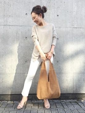 「Deuxieme Classe（ドゥーズィエムクラス）のアイテム（ショルダーバッグ）」を使った、MIYOさん（レディース・158cm）の夏コーディネート