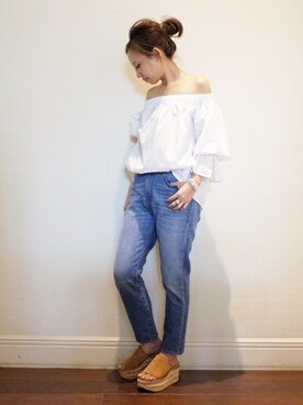 「Deuxieme Classe（ドゥーズィエムクラス）のアイテム（シャツ/ブラウス）」を使った、MIYOさん（レディース・158cm）の春コーディネート