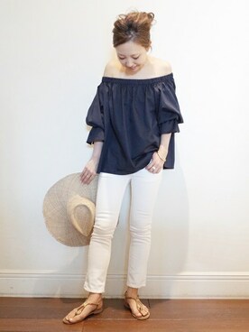 「Deuxieme Classe（ドゥーズィエムクラス）のアイテム（シャツ/ブラウス）」を使った、MIYOさん（レディース・158cm）の春コーディネート