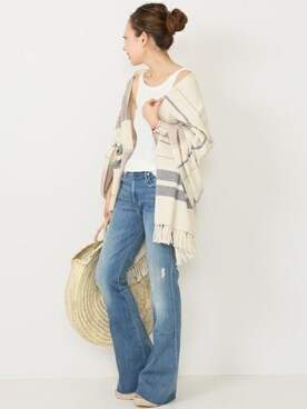 「MOTHER DENIM（マザーデニム）のアイテム」を使った、MIYOさん（レディース・158cm）の春コーディネート