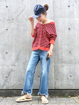 「Cooperstown Ball Cap（クーパーズタウンボールキャップ）のアイテム」を使った、MIYOさん（レディース・158cm）の春コーディネート