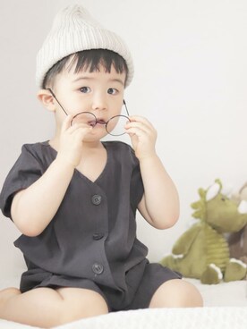 「アイテム（オールインワン・サロペット）」を使った、SOUさん（キッズ・90cm）の秋コーディネート