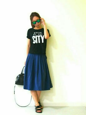 「stradivarius（ストラディバリウス）のアイテム（その他）」を使った、@yaka...さん（レディース・163cm）の夏コーディネート