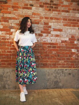 洗える Gisele6月号掲載 フルーツ柄スカートを使った人気ファッションコーディネート Wear 洗える Gisele6月号掲載 フルーツ柄スカートを使った人気ファッションコーディネート Wear