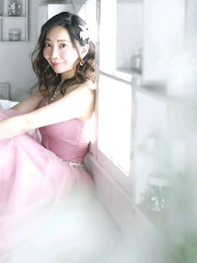 「アイテム（ドレス、ピンク系）」を使った、@yaka...さん（レディース・163cm）の夏コーディネート