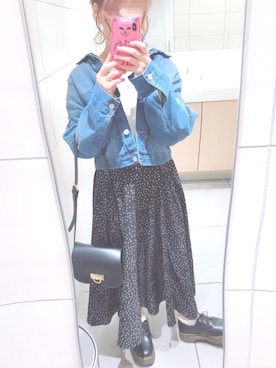 「GRL（グレイル）のアイテム（デニムジャケット）」を使った、na--さん（レディース・152cm）の春コーディネート