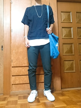 「フハクTシャツ」｜ざんさん（メンズ・172cm）の春コーディネート