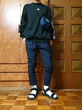 「Manhattan Portage」｜「アイテム（スラックス）」を使った、ざんさん（メンズ・172cm）の夏コーディネート