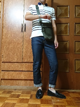 「Daniel Wellington（ダニエルウェリントン）の販売終了クラシックペティット アッシュフィールド32mm（アナログ腕時計）」を使った、ざんさん（メンズ・172cm）の夏コーディネート