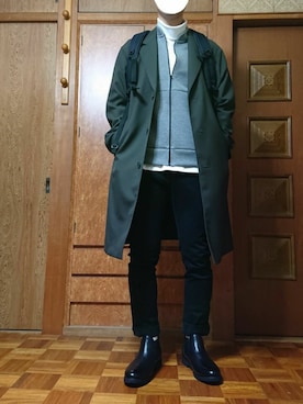 「UNIQLO（ユニクロ）のタートルネックT（長袖）（Tシャツ/カットソー）」を使った、ざんさん（メンズ・172cm）の冬コーディネート