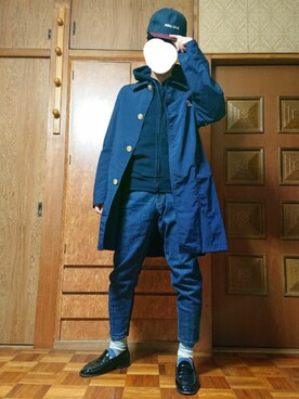 「tk.TAKEO KIKUCHI」｜「アイテム（ステンカラーコート）」を使った、ざんさん（メンズ・172cm）の冬コーディネート