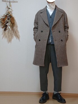 「セットアップ風」｜「アイテム（その他アウター）」を使った、ざんさん（メンズ・172cm）の冬コーディネート