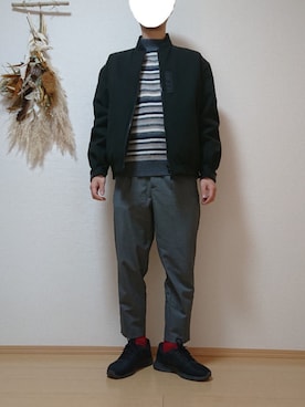 「UNIQLO JW ANDERSON」｜「アイテム（ブルゾン）」を使った、ざんさん（メンズ・172cm）の冬コーディネート