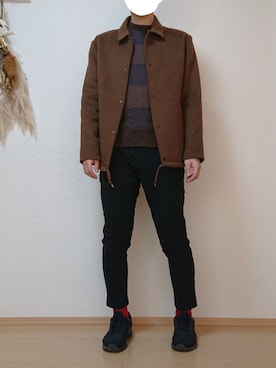 「赤い靴下」｜「アイテム（その他アウター）」を使った、ざんさん（メンズ・172cm）の冬コーディネート