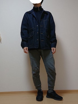「coen」｜「アイテム（デニムジャケット）」を使った、ざんさん（メンズ・172cm）の冬コーディネート
