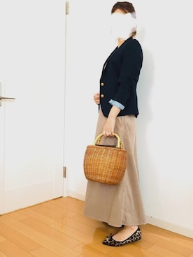 「SLOBE IENA（スローブイエナ）のアイテム（ジャンパースカート）」を使った、m.fさん（レディース・158cm）の春コーディネート