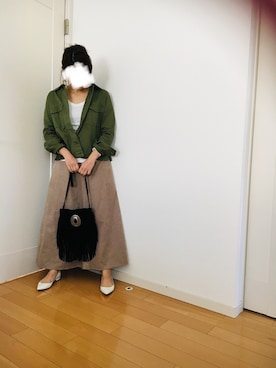 「SLOBE IENA（スローブイエナ）のアイテム（ジャンパースカート）」を使った、m.fさん（レディース・158cm）の春コーディネート