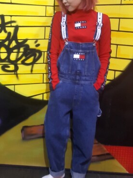 「TOMMY HILFIGER」｜「アイテム（オールインワン・サロペット）」を使った、NAOさん（レディース・157cm）の秋コーディネート