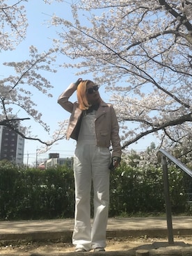 「jouetie（ジュエティ）のアイテム（サロペット/オーバーオール）」を使った、NAOさん（レディース・157cm）の春コーディネート