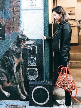 「オシャレパッソ」｜「アイテム（ライダースジャケット）」を使った、NAOさん（レディース・157cm）の秋コーディネート