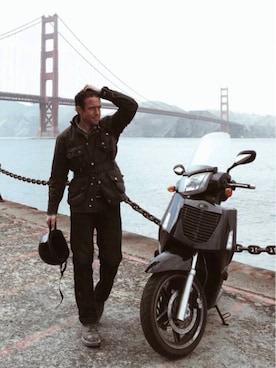 「Barbour（バブアー）のアイテム（ライダースジャケット）」を使った、HRJTTさん（メンズ・184cm）の夏コーディネート