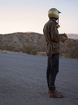 「Barbour（バブアー）のアイテム（ライダースジャケット）」を使った、HRJTTさん（メンズ・184cm）の夏コーディネート