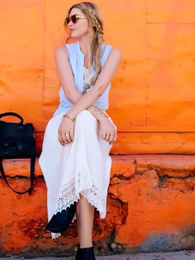 「cross-body」｜Caitlin Lindquistさん（レディース・180cm）の春コーディネート