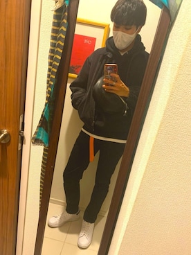「youtube」｜「アイテム（ブルゾン）」を使った、しょうへい🏠♾🧢さん（メンズ・172cm）の冬コーディネート