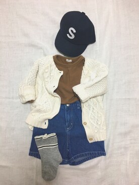「babygap」｜「アイテム（キャップ）」を使った、kaoriii05さん（キッズ・80cm）の春コーディネート
