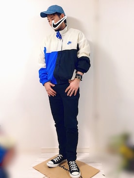 「レトロ」｜「アイテム（ナイロンジャケット）」を使った、ysk⚜️さん（メンズ・173cm）の春コーディネート