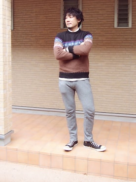 「スウエットパンツ」｜「アイテム（アナログ腕時計）」を使った、ysk⚜️さん（メンズ・173cm）の秋コーディネート