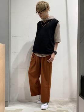 「FRED PERRY（フレッドペリー）のアイテム（シューズ）」を使った、KE-ICHIさん（メンズ・177cm）の夏コーディネート