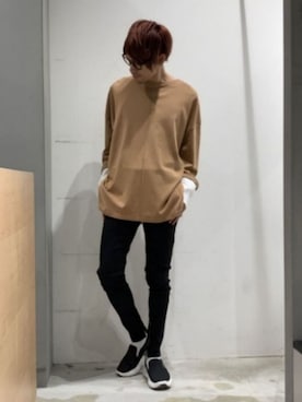 「デザイントップス」｜「アイテム（スリッポン）」を使った、KE-ICHIさん（メンズ・177cm）の秋コーディネート
