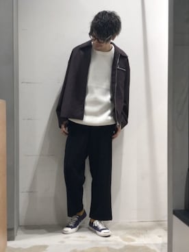 「DOOPZ（ドープス）のアイテム（ブルゾン）」を使った、KE-ICHIさん（メンズ・177cm）の秋コーディネート