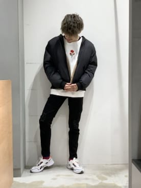 「CASPER JOHN」｜「アイテム（MA-1）」を使った、KE-ICHIさん（メンズ・177cm）の秋コーディネート