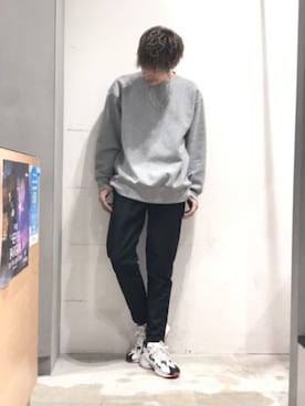 「GU（ジーユー）のアイテム（スウェット）」を使った、KE-ICHIさん（メンズ・177cm）の冬コーディネート