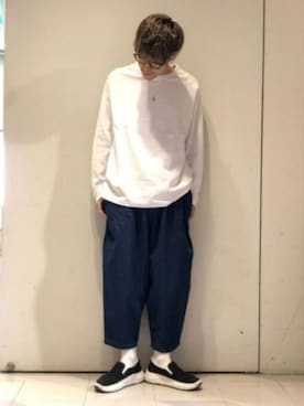 「CASPER JOHN」｜「アイテム（スリッポン）」を使った、KE-ICHIさん（メンズ・177cm）の冬コーディネート